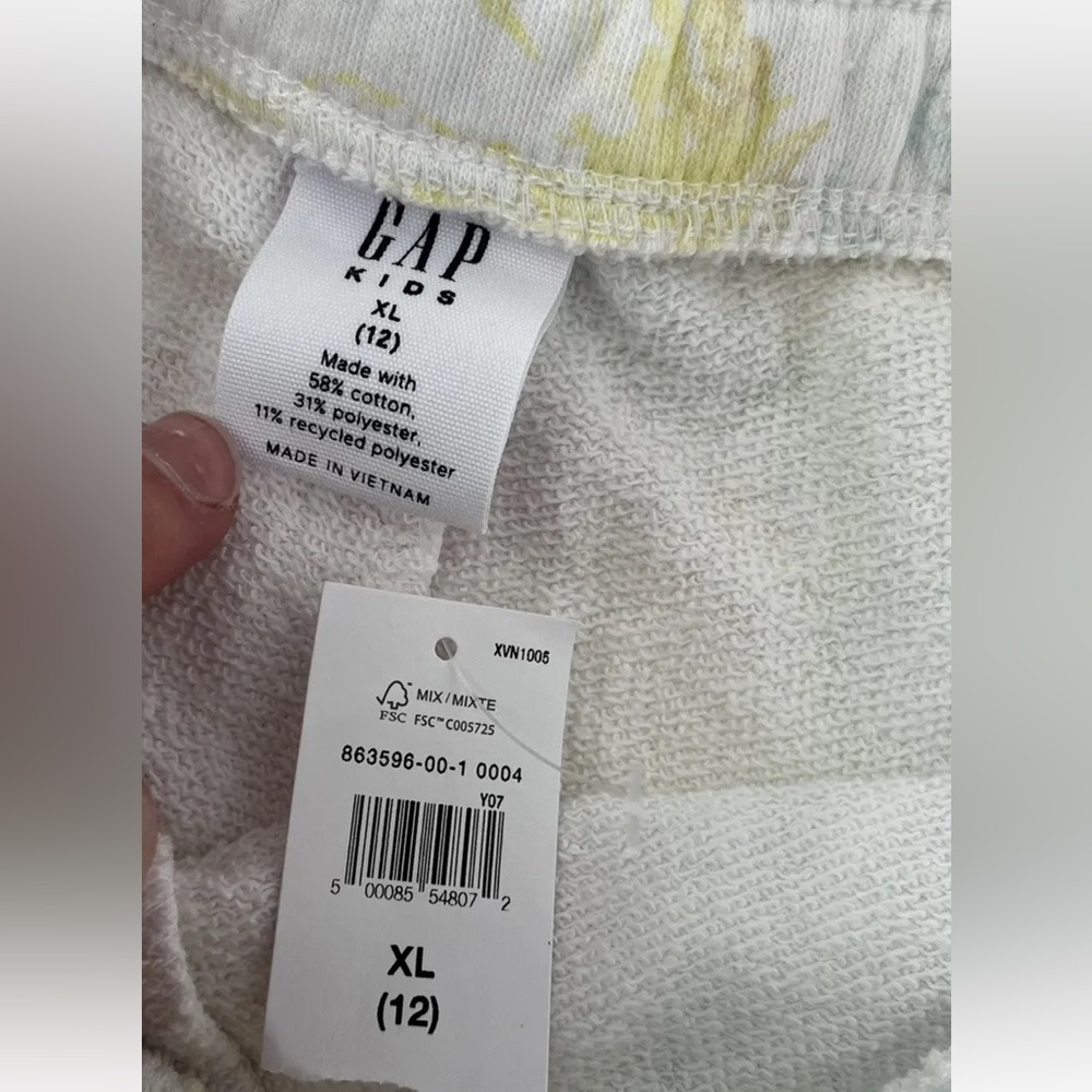 GAP Girls Pull On Jersey Shorts, White, Swirl Design, NEW - Picture 7 of 9